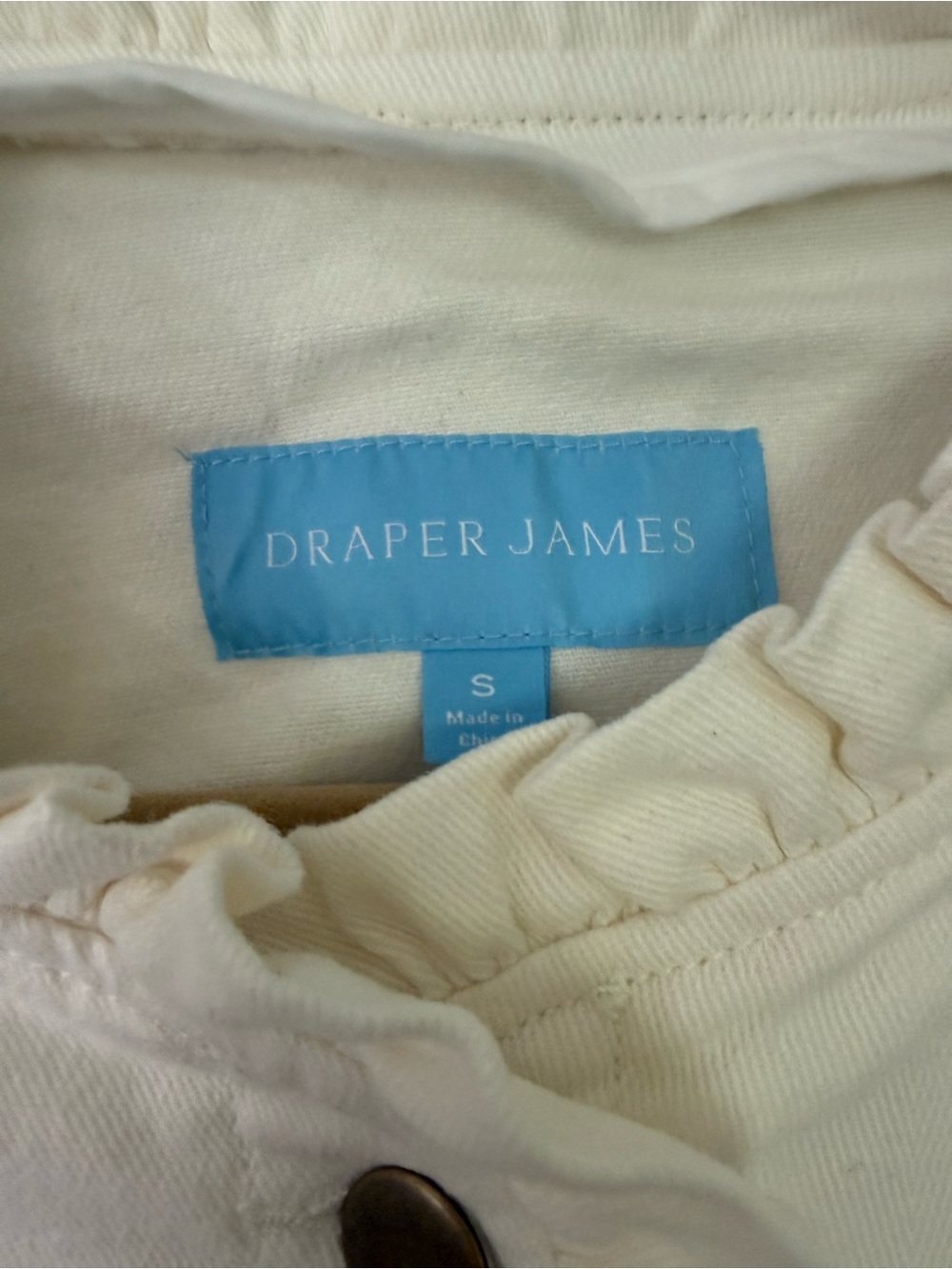 Draper James Cream Ruffle-Trim Jean Jacket - Picture 3 of 5